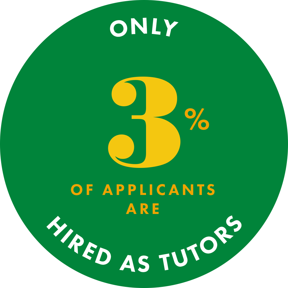 Only 3% of applicants are hired as Pinnacle Prep Tutors